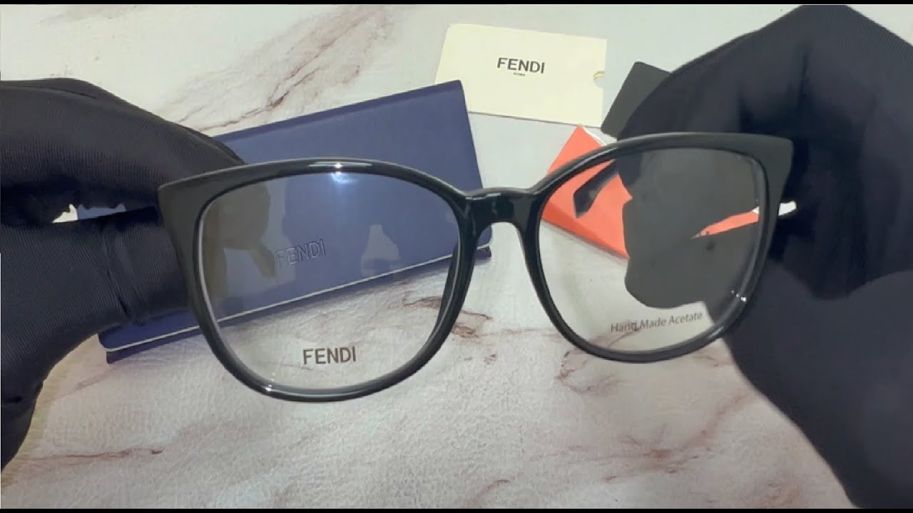 Unboxing Fendi FF0010 807 Eyeglasses Women's Black Full Rim Oval Shape ...