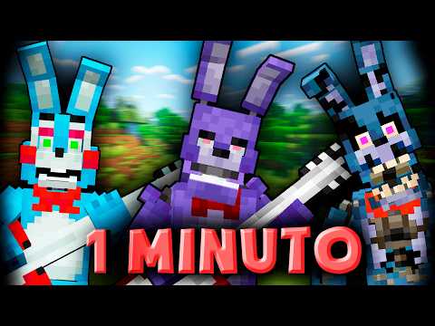 MINECRAFT MAS A CADA 1 MINUTO EU ME TRANSFORMO EM UM BONNIE DIFERENTE 🐰