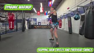 Dynamic Warmup - Skipping Arm Circles and Overhead Swings 