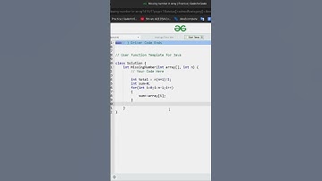Missing Number in array | Striver SDE sheet | Geek for Geeks