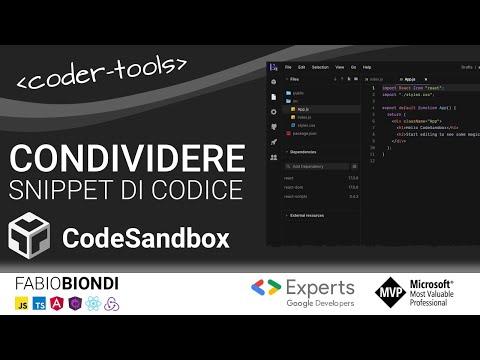 Coder Tools #3 /  CodeSandBox: un editor online che supporta il pair programming