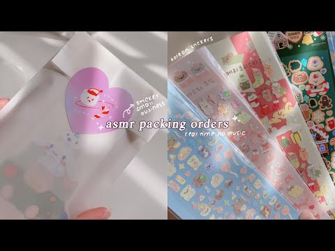 asmr packing orders 📦 real time, no music, sticker small business