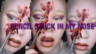 PENCIL THROUGH MY NOSE /SFX MAKEUP tutorial  #halloweek