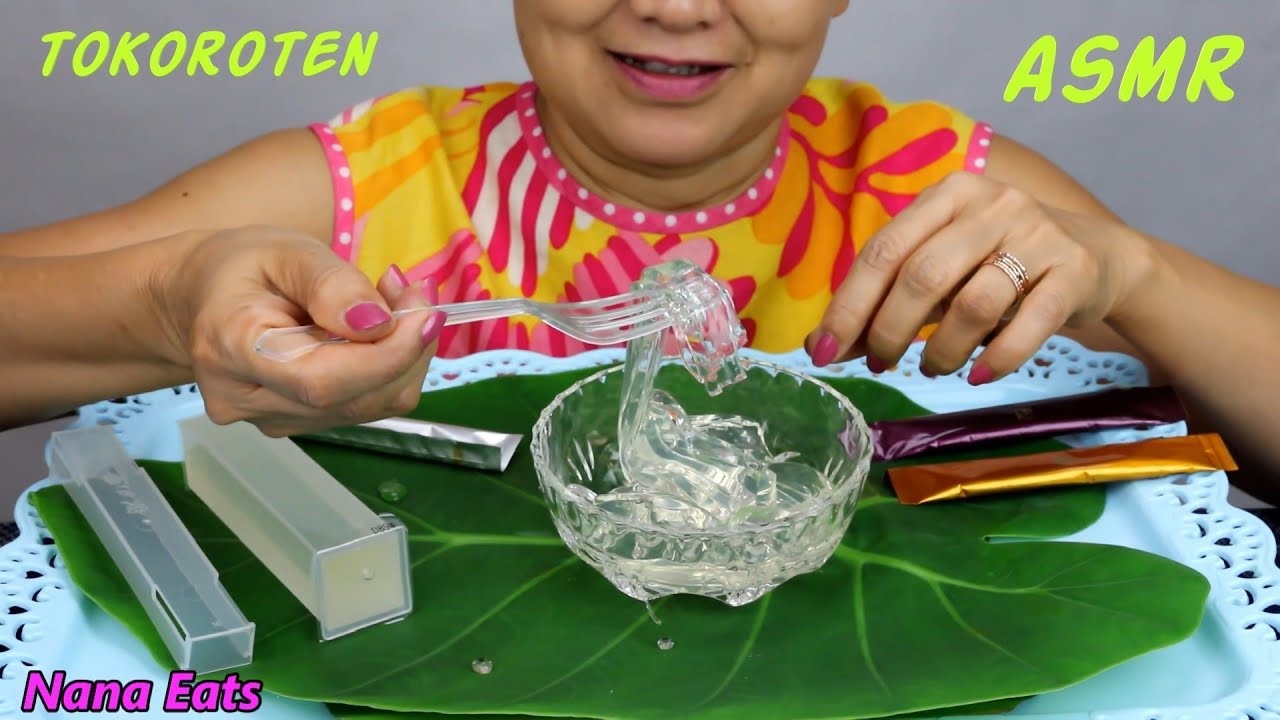 ASMR Tokoroten Seaweed Jelly - Tokyo Japan | 心太, ところてん | Eating Sounds | Light Whispers | Nana Eats