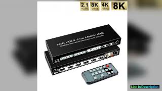 Hdmi21 8K Hdr Hdmi True Matrix Switch 4X2 Supports 4K 120Hz Dolby Vision With Optical L R Audio Ext