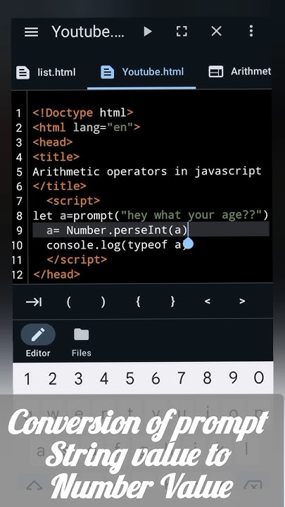 Number.parseInt Used in javascript to convert prompt string to number ...