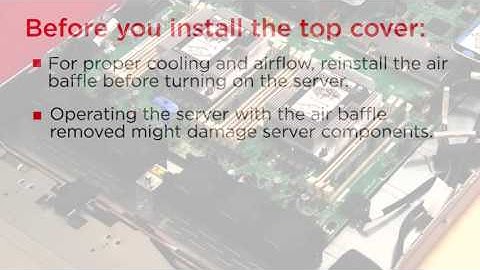 Lenovo ThinkSystem SR530 installing an air baffle