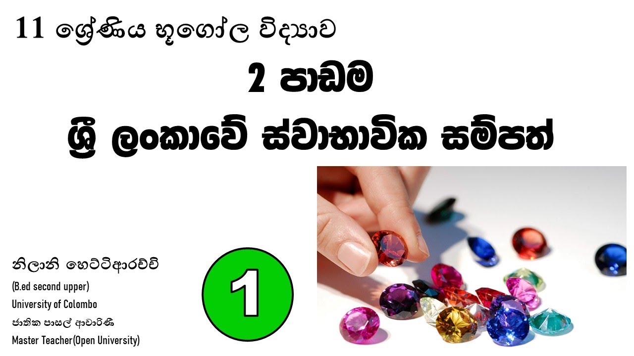 11 ශ්‍රේණිය භූගෝල විද්‍යාව 2 පාඩම ශ්‍රී ලංකාවේ ස්වාභාවික සම්පත් | 1 කොටස