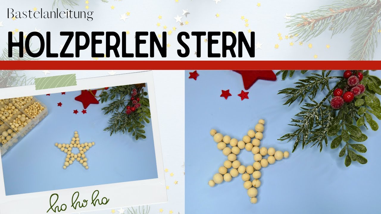 Sterne aus Holperlen basteln | Weihnachtsbaumschmuck selbstgemacht | Sterne fädeln aus Perlen