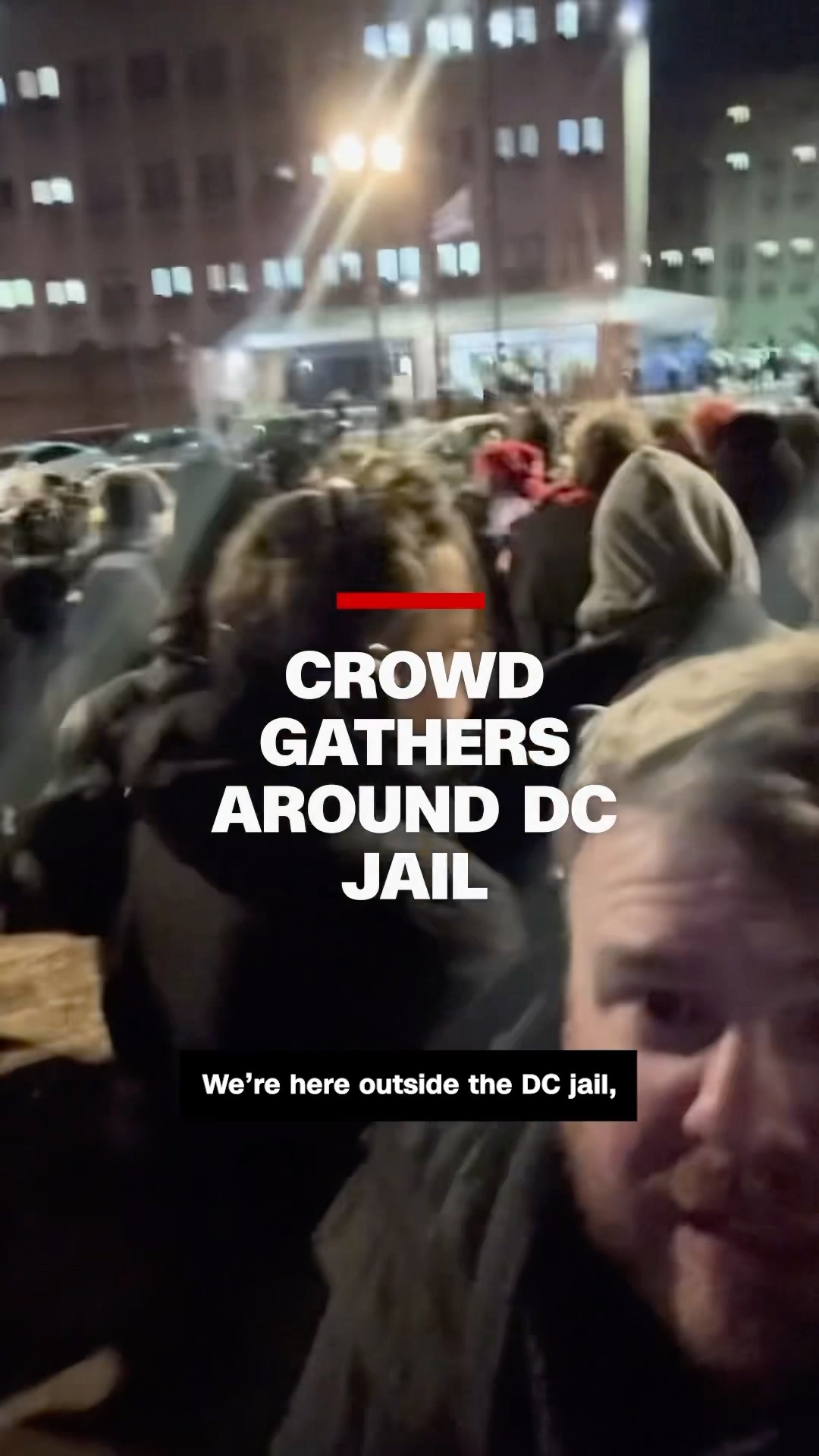 Crowd gathers around DC jail