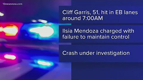 Man dead after auto-pedestrian crash on I-64 in Chesapeake, driver charged