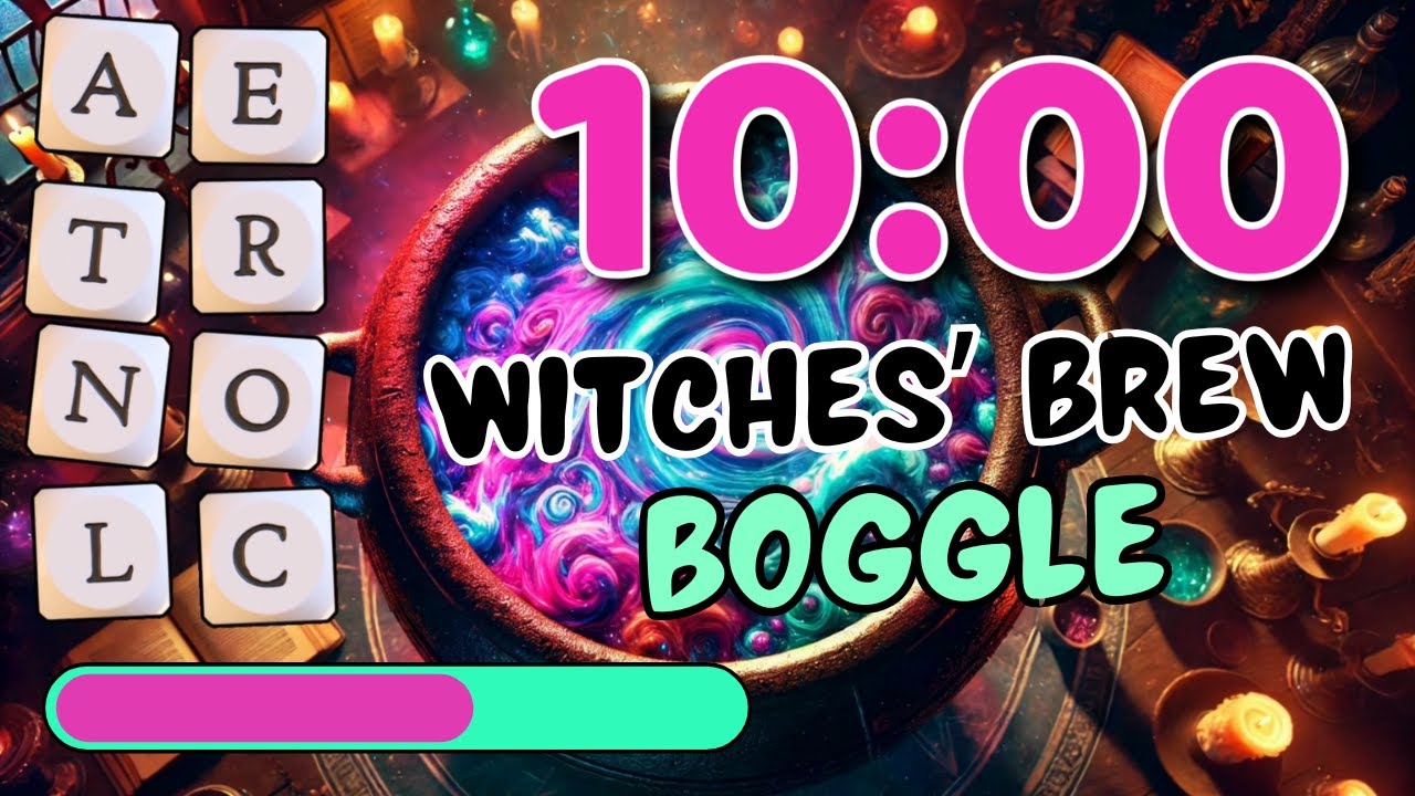 Witches Timer 10 Minute Classroom Halloween Timer: Witches' Brew Boggle Word Game ...