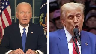 Biden delivers farewell speech while Trump rants about "psychos"