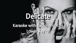 Delicate (Lower Key -2) Karaoke with Backing Vocals