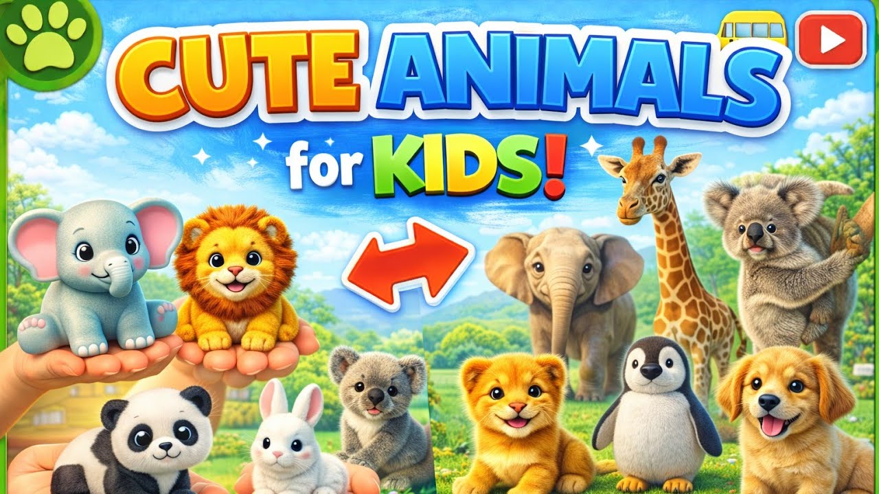 Cute Animals for Kids 🐘🦁 | Learn Animals with Toys & Real Animals