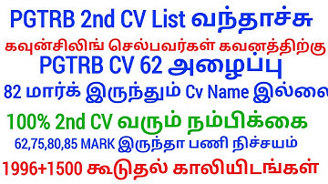 PGTRB ALL DEPT  2nd CV List | trb lastest update btBRTE, Sgt, TET, PGTRB |PGTRB 2025 |