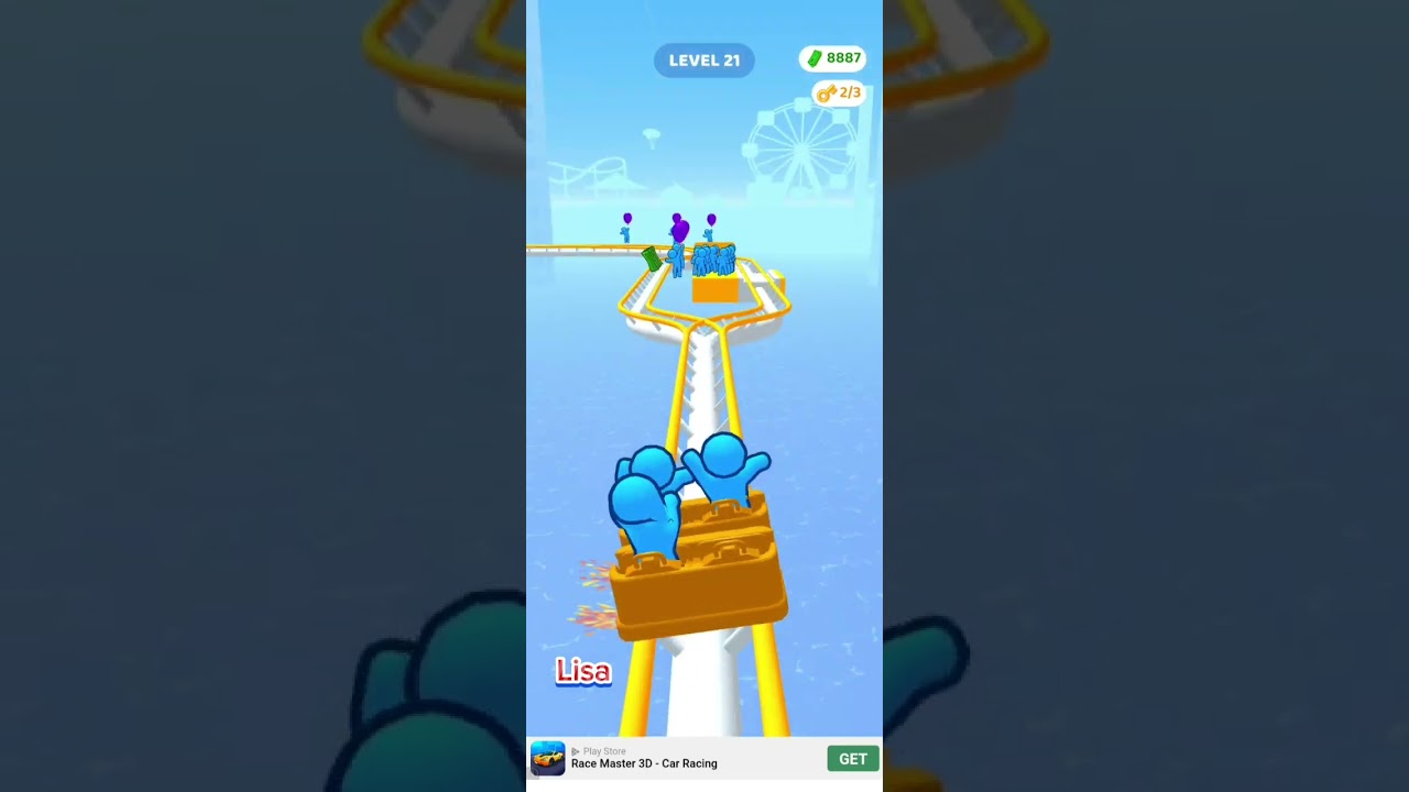 Satisfying Runner Coaster Level 21 Victory  