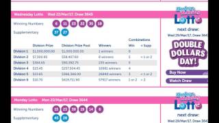 KEY COMBINATIONS TO WIN AUSTRALIAN LOTTO ON WEDNESDAY 29 03 17 W3647