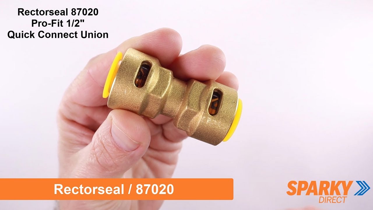 Rectorseal 87020 ProFit 1/2" Quick Connect Union YouTube