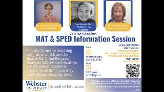 MAT & SPED Information Session