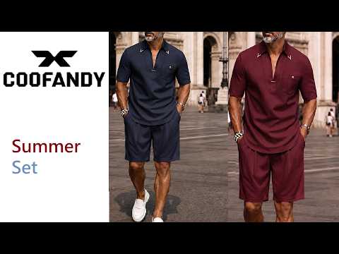Everyday Casual Resort Two Piece Summer Set ! COOFANDY