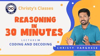 #30 | Coding & Decoding | Aptitude in 30 Minutes | UPSC CSAT | Christy Varghese | GATE | CSIR NET