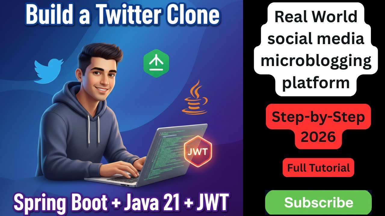 Build a Twitter Clone with Java Spring Boot + JWT | Fullstack Microblogging App Tutorial 2026