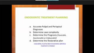 ENDO 538 - Endodontic Diagnosis and Treatment Planning - Part 2