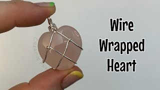 How to wire wrap a crystal heart! Barbie diamond castle necklace inspired 🩷