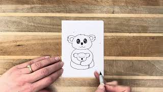 Mom KOALA and JOEY 🐨 DIY Card for Mother’s Day 💜 Father’s Day or Welcome New Baby ❤️ #easydrawing