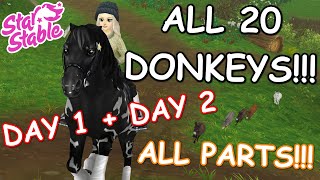 ALL 20 DONKEYS | ALL DAYS/CHAPTERS | STAR STABLE ONLINE