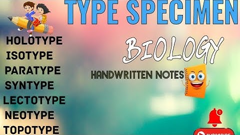 TYPE SPECIMEN / HOLOTYPE / ISOTYPE / PARATYPE / SYNTYPE / LECTOTYPE / NEOTYPE / Handwritten notes ✍️