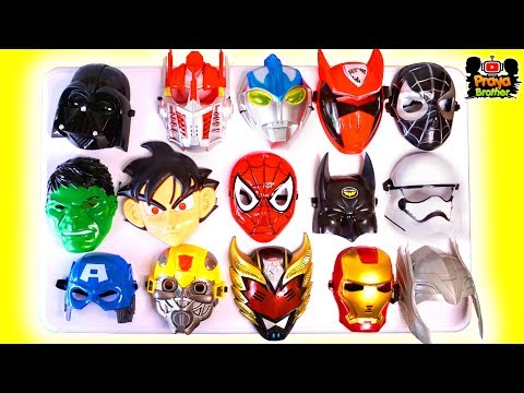 Aksi Superhero Mencocokan 10 Kostum Dengan Banyak Topeng-Ultraman Spiderman Bumblebee Power rangers