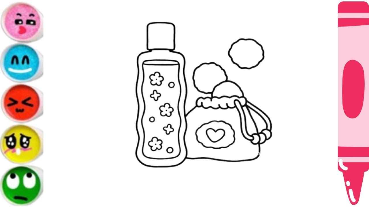 How To Draw Cute Shampoo And Makeup drawing painting & Coloring For kids and Toddlers 