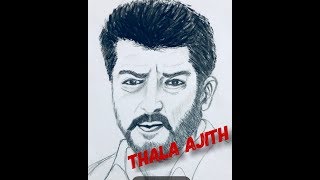 Ultimate star | Thala - Ajith Kumar | Charcoal Drawing
