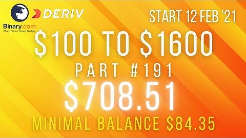 Part #191 $708.51 Done $100 to $1600 free bot binary.com deriv profit consistent digit differ