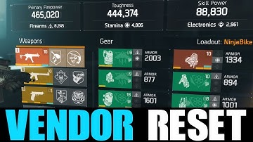 THE DIVISION - AMAZING VENDOR RESET | GOD ROLL WEAPONS, GEAR & GEAR MODS! (YOU NEED TO BUY)