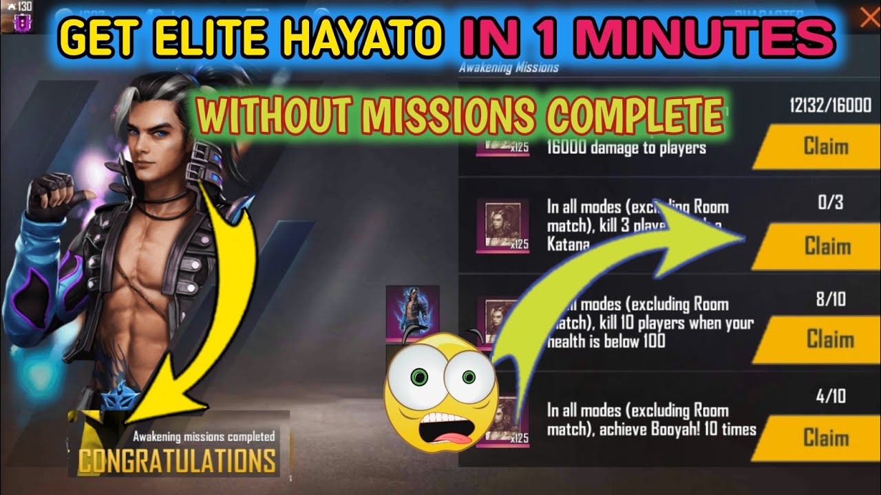 how to get free elite hayato within 1 minute in free fire|free fire|