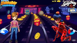 Subway Princess Runner & Miraculous Ladybug - NIGHT MODE ON!!!! Android/iOS Gameplay HD screenshot 1
