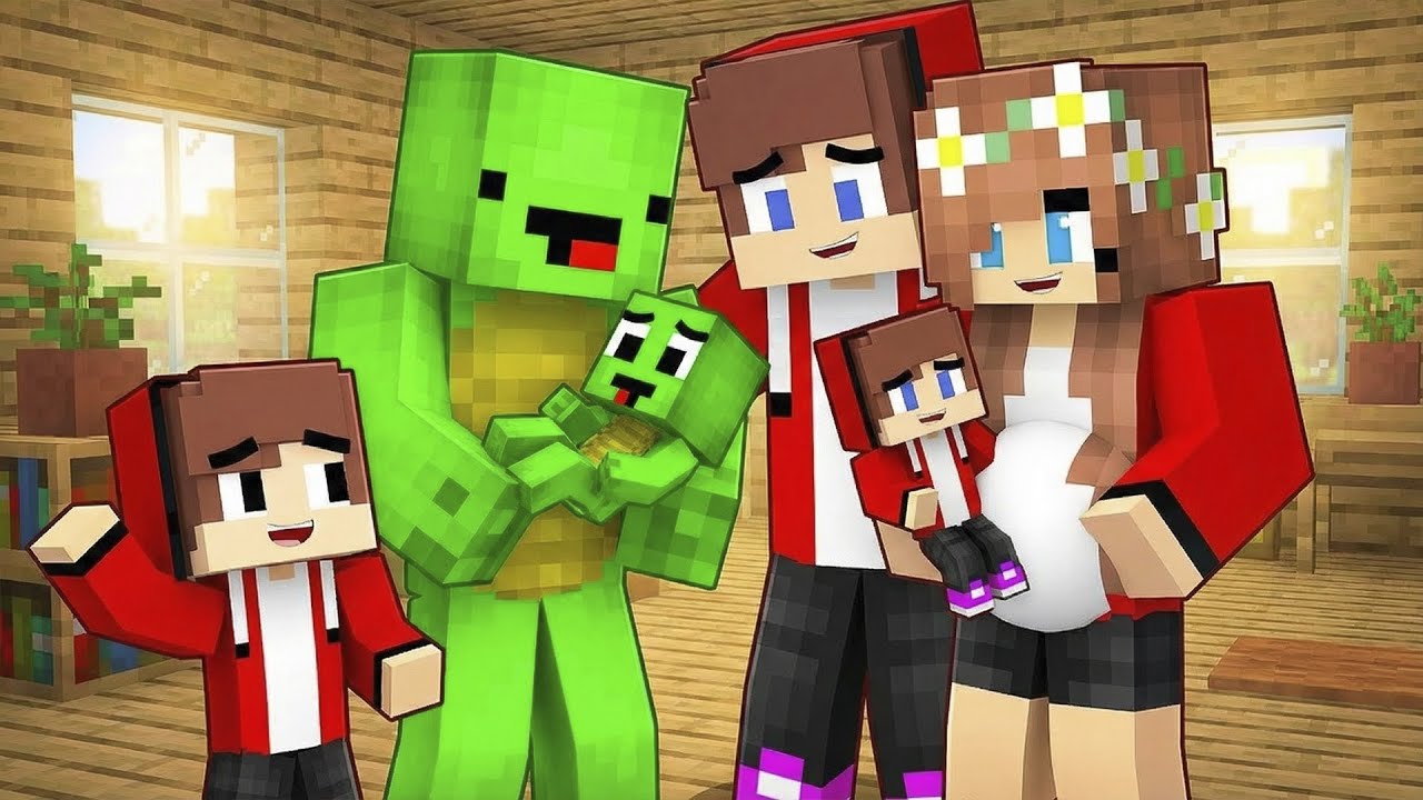 Семья Джей-Джей и Майки - Пародия на анимацию Maizen Minecraft, часть 2