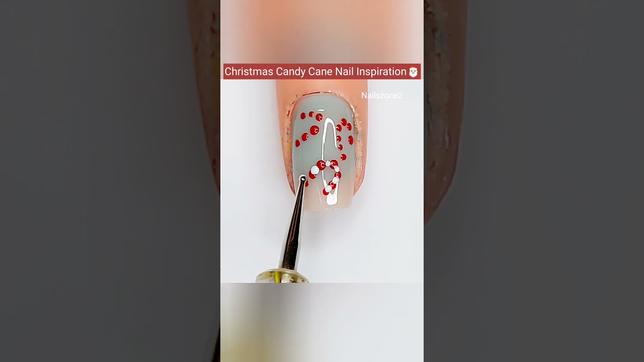 Christmas Candy Cane Nail Inspo🎅🏻