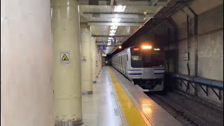 【新日本橋駅】E217系総武快速線列車入線シーンShin-Nihonbashi station the train has arrived.