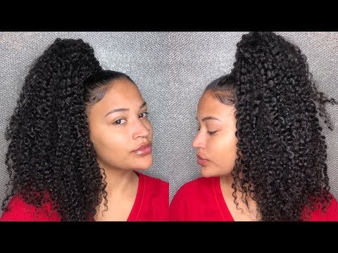 COMMENT: HIGH PONYTAIL UTILISATION Kinky BOUCLÉS CLIP EN EXTENSIONS