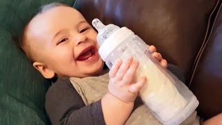 Cute Baby with Bottle