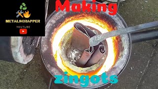 First ever melting zinc - Zingots - Devil Forge