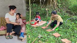 The poor girl was helped by her grandmother to make a living picking fruit to sell