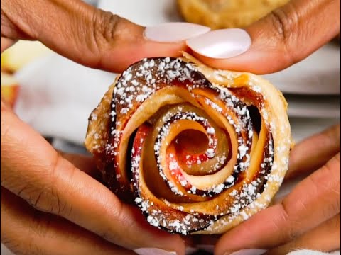 Easy Baked Apple Roses Recipe {with walnut crust}