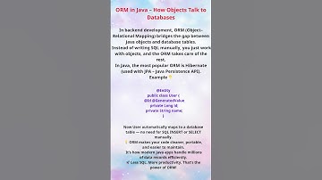 ORM in Java – How Objects Talk to Databases