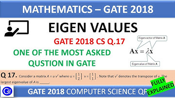 GATE 2018 CS Q17. Consider a matrix A = u vT. The largest eigenvalue of A is