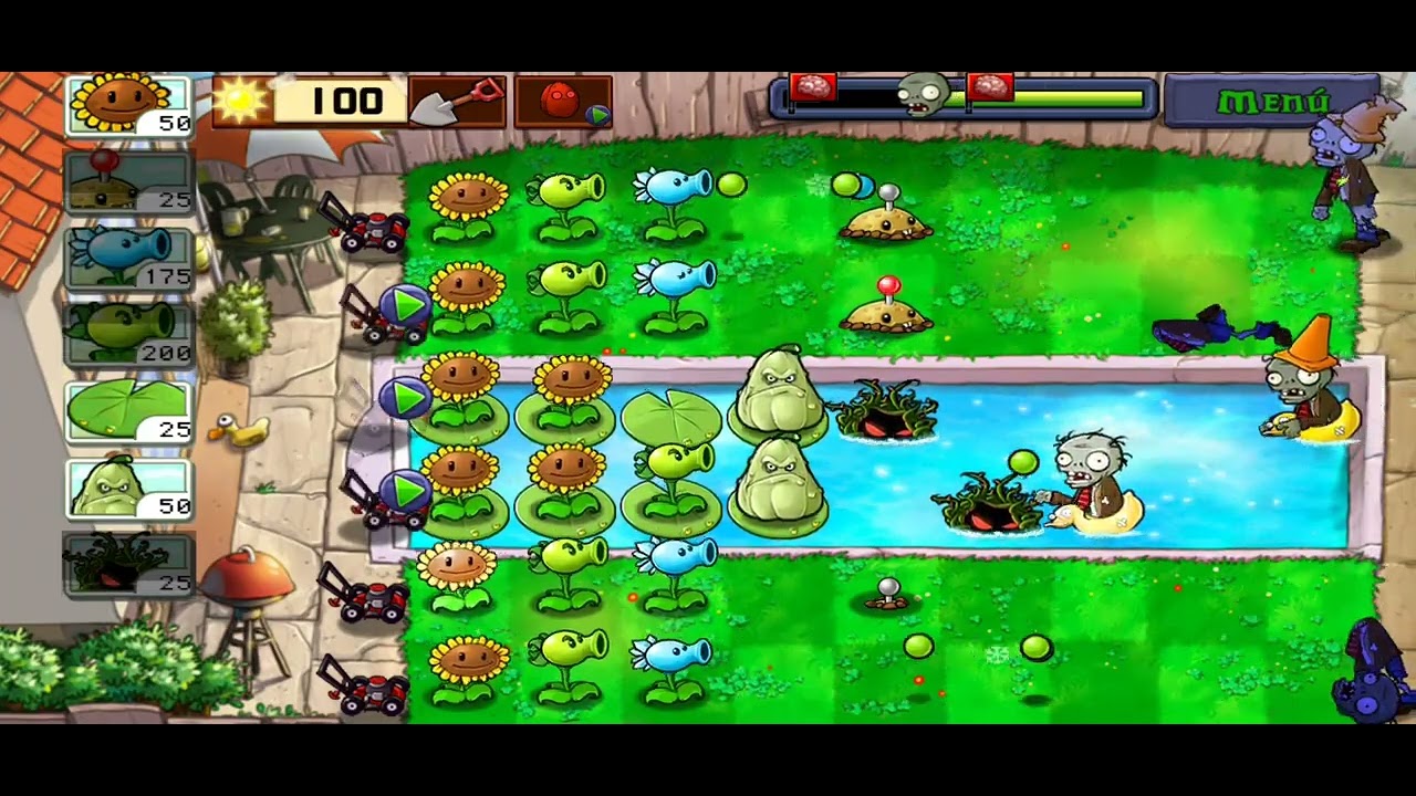 Plantas vs Zombis Nivel 8 Piscina - YouTube